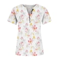 thumbnail image 2 of Gibobby Camisetas Mujer Manga Corta Camisas verano para mujer, camisetas manga corta con cuello en V estampado 2023, camisetas con estampado floral, tú(Rosa,CH), 2 of 4