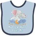 thumbnail image 3 of Inktastic My Great Aunt Loves Me Cute Elephants Clouds Moon and Stars Boys or Girls Baby Bib, 3 of 4