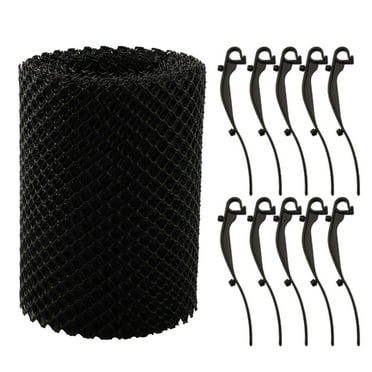 KDJ Gutter Guard Mesh Cover With 10 Hook Black Plastic Anti-Clog Mesh Rain Protection Cover Filter Fallen Leaf Debris Protective Net