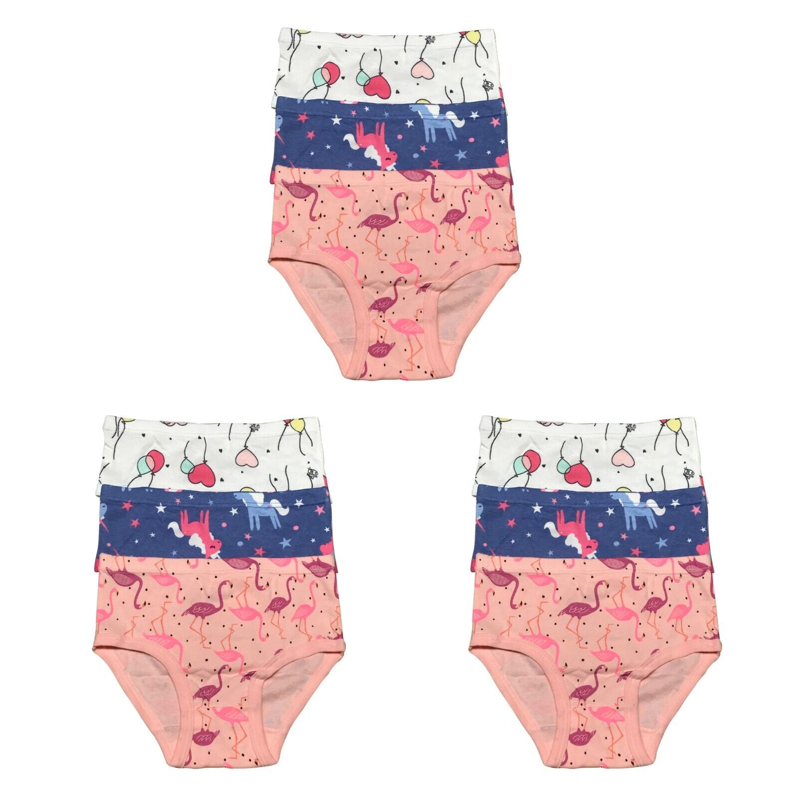 9 Pack Toddler Little Girls Kids Cotton Briefs Underwear, Hipster ...