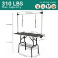 thumbnail image 4 of 46" Dog Grooming Table, Foldable Home Pet Bathing Station Table with Adjustable Arm, Non-Slip Desktop, Storage Tray& Noose, Black, 4 of 7