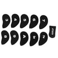 thumbnail image 1 of S SERENABLE 10pcs Neoprene Golf Iron Head Covers+1 Pcs Golf Putter Headcovers Set Black, 1 of 9