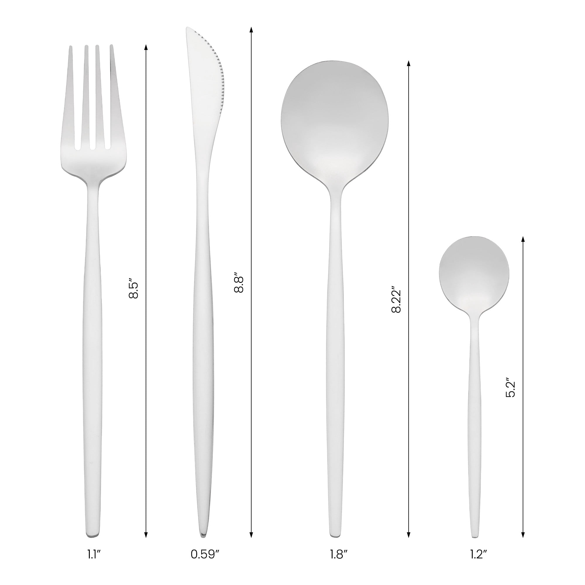 Unique Bargains 20 Piece Silverware Set Stainless Steel Flatware Set Silver