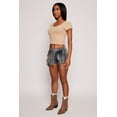 thumbnail image 2 of Womens VIP Denim Asymmetrical Wrap Front Cargo Skort, 2 of 4