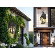 The Great Outdoors 73351-757 Cardigan 15 Tall Outdoor Wall Sconce - Sand Coal Black /