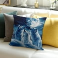thumbnail image 3 of Patifu Wolf Reversible Throw Pillow Covers  Wolves Howling Pillow Covers Animal Wolves Square Cushion Covers  Mountain Moon Wolf Room Purplish Blue Decor 12x12in, 3 of 5