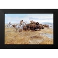 thumbnail image 2 of Russell, Charles M. 14x10 Black Modern Framed Museum Art Print Titled - Buffalo Hunt, 2 of 5