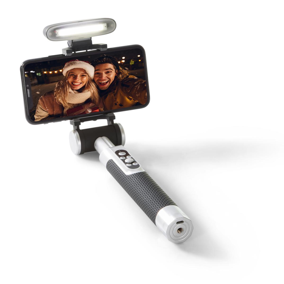 MIGGO｜ミーゴ PICTAR SMART STICK Black silve Pictar Portable Smart Light Selfie Stick, Tripod