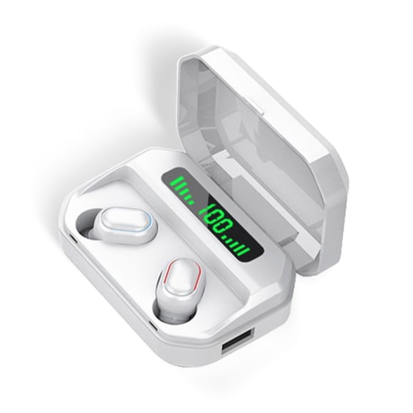 Cateissary Auriculares inalámbricos compatibles con Bluetooth Control táctil Auriculares Auriculares deportivos Suministros electrónicos Cables de audio/vídeo Blanco