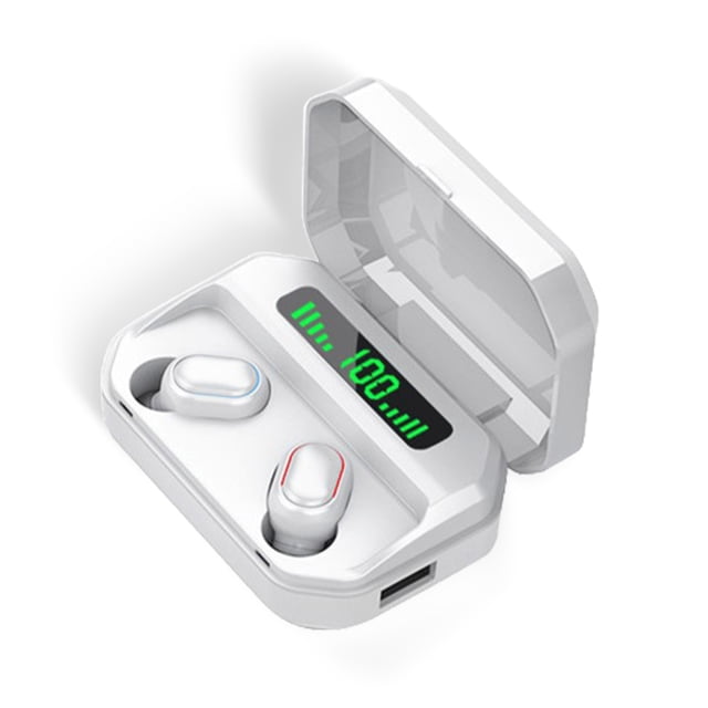 Cateissary Auriculares inalámbricos compatibles con Bluetooth Control táctil Auriculares Auriculares deportivos Suministros electrónicos Cables de audio/vídeo Blanco