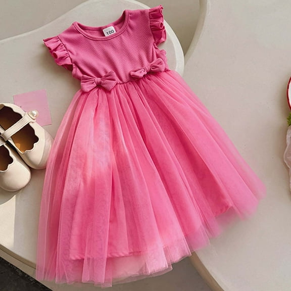 Girls Dresses Girls Pink Dress Tulle Fluffy Ballet Tutu Skirt Junior Dresses for Teen Girls Dress Up Clothes for Girls 12-18M