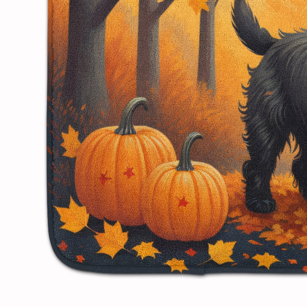 Black Cairn Terrier Fall Memory Foam Kitchen Mat 27 in x 19 in