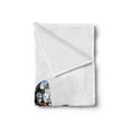 thumbnail image 2 of Motorcycle Soft Flannel Fleece Blanket, Adventure Motorbike Image Motorcyclist Adventure Race Powerful Engine Vehicle, Cozy Plush for Indoor and Outdoor Use, 70" x 90", Orange Black, by Ambesonne, 2 of 5