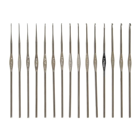 15/16 PCS Crochet Hooks Set, 0.5mm-2.7mm Aluminum Crochet Hooks Set with Large Eye Needle Knitting