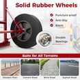 thumbnail image 4 of Fusion Hand Truck, P-Handle Hand Truck Dolly w/Vertical Loop Handle, 10” Rubber Wheels, 15”x8” Foldable Nose Plate, 660LBS Capacity, Heavy Duty Metal Dolly Cart for Lifting, Stairs (Red), 4 of 9