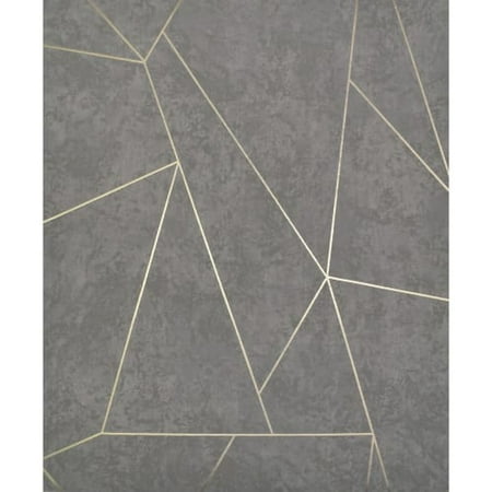 York Wallcoverings Nw3502 Modern Metals Nazca Wallpaper Dark Grey/gold