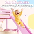 thumbnail image 5 of Zimtown Bunk Bed Twin Over Twin,Kids Low Floor Bed Frame with Slide for Children Boys Girls Dormitory Bedroom,No Box Spring Needed,Pink, 5 of 9