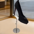 thumbnail image 3 of DimyFew Shoe Rack Riser Shelf Modern Holder Anti Slip Steel Stand for High Heels Shop Sandals Countertop Silver, 3 of 8