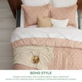 thumbnail image 3 of U by Bedsure King Size Comforter Set - Coral Pink Comforter, Boho Tufted Shabby Chic Bedding Comforter Set, 3 Pieces Farmhouse Bed Set for All Seasons, Fluffy Soft Bedding Set with 2 Pillow Shams, 3 of 5