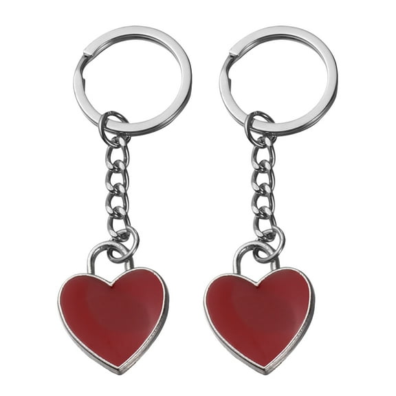 YEAHIBABY 2Pcs Heart Keychain Ornament for Couples with Adorable Multicolor Charm for Bags