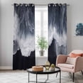 thumbnail image 5 of Black Coastal Kitchen Curtains 84 Inch Length, Nautical Summer Beach Seaside Ocean Grommet Top Bedroom Living Room Curtains, Light Filtering Cafe Curtain Drapes 2 Panels Set 84''x84'', 5 of 9