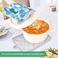 thumbnail image 4 of 2 Pack Pot Holders for Kitchen Heat Resistant Hot Pads Sets for Cooking Baking Blue Marine Life Patterns, 4 of 7