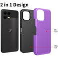 thumbnail image 3 of TJS for T-Mobile REVVL 8 Pro Phone Case, Slim Dual Layer Hybrid Shockproof Rugged Phone Cover (Purple), 3 of 6