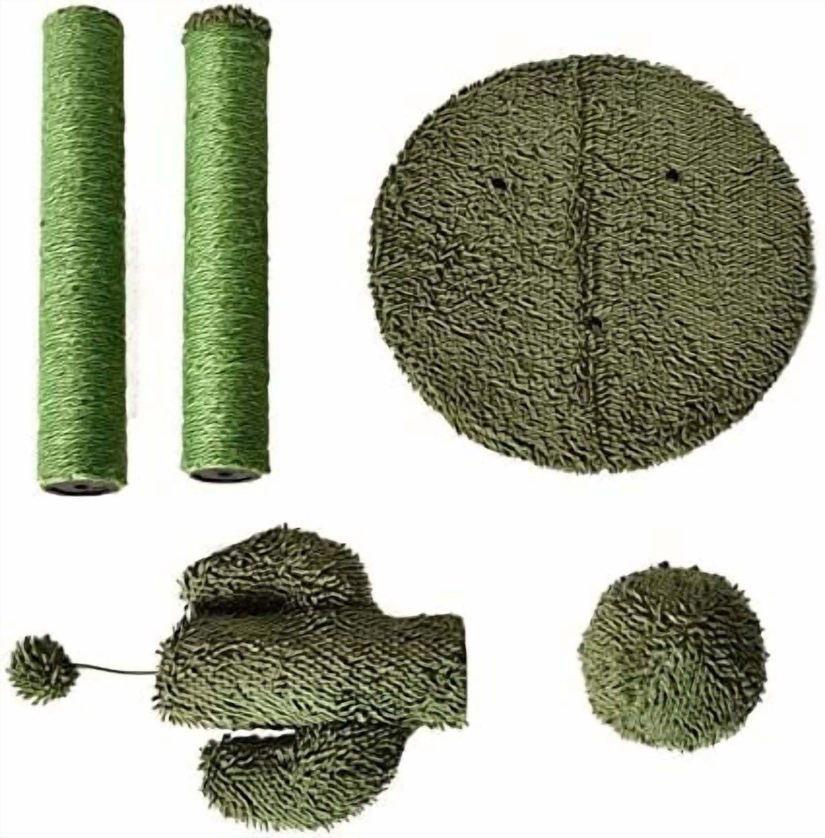 Basics Sisal Cat Scratching Post, Indoor Cactus Triple Posts for Cats & Kittens with Dangling Ball, Small, 22.4"H, Green