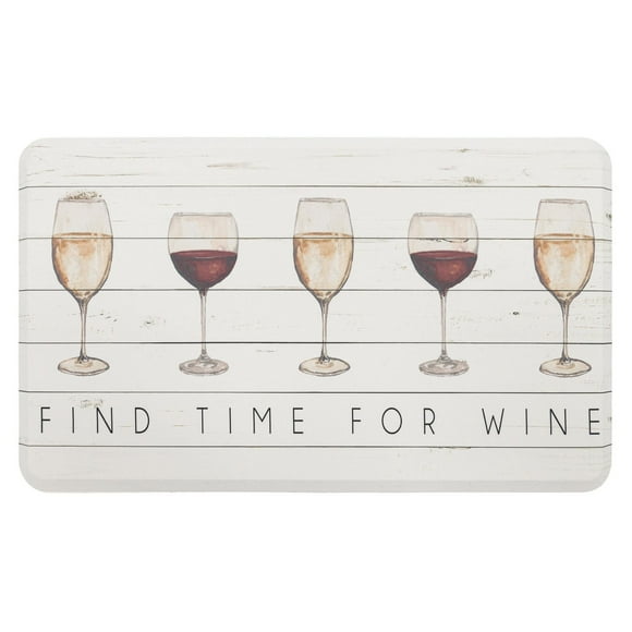 Time Wine Multi Polyester Kitchen Mat 18x30