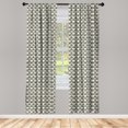 thumbnail image 3 of Ambesonne Geometric Curtains, Cubism Triangles, Pair of 28"x63", Almond Green Dimgray, 3 of 5