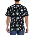 thumbnail image 3 of Vsdgher Daisies Flowers Print Men's Dry Fit Mesh Athletic Shirts Moisture Wicking Tennis T-Shirt Tops, 3 of 9