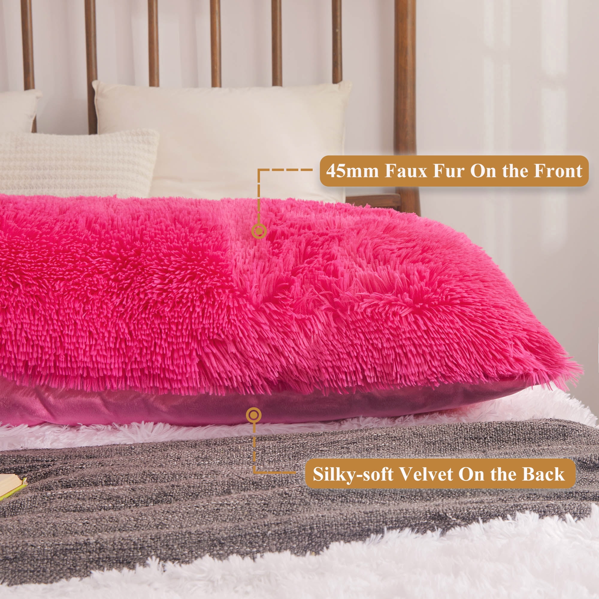 Hot pink fur pillow new arrivals