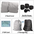 thumbnail image 5 of iCOVER Trailerable Pontoon Boat Cover, Fits 17 to 20ft Long & Beam Width up to 102in Pontoon Boat with Storage Bag (Gray 17'-20'), 5 of 5