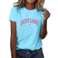 thumbnail image 1 of YDLCAFD T-Shirt pour Femmes Adapté à l'Impression Col Rond Manches Courtes Tee Tops Tunique Blouse, 1 of 5