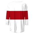 thumbnail image 2 of POIUYTR Women Memorial Day T-Shirts Casual Loose Crewneck 3/4 Sleeve Printed Shirts Holiday Trendy Soft Comfy Solid Color Tops, 2 of 6