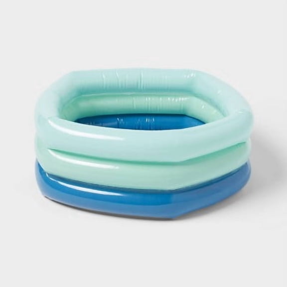 Sun Squad Mini 3 Ring Oval Kiddie Pool 43 gal Blue 5.91x1.97x7.87