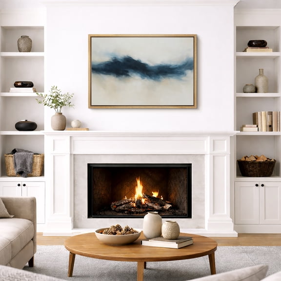 Framed Canvas Print Abstract Wall Art Modern Decorative for Living Room Bedroom - 16"x24" NATURAL