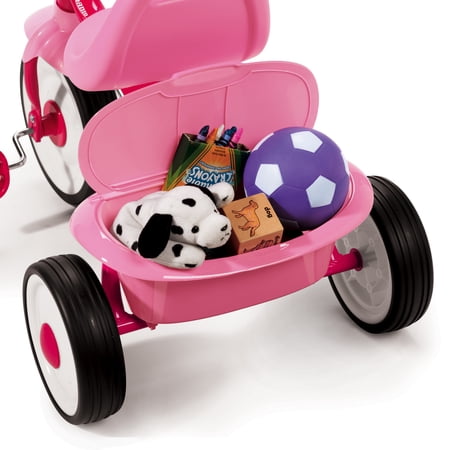RADIO FLYER, READY TO RIDE FOLDING TRIKE, FULLY ASSEMBLED, PINK, BEGINNER TRICYCLE FOR KIDS, GIRLS 1.5 – 3 YEARS