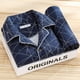 thumbnail image 1 of Pijamas de hombre de manga larga de primavera y otoño para hombre, traje informal de verano para jóvenes de mediana edad, 1 of 6