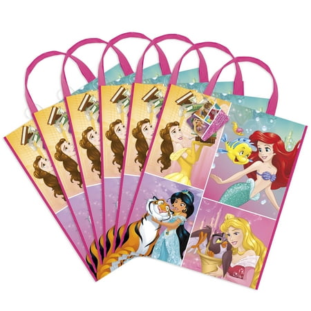 Large Plastic Disney Princess Goodie Bags, 6ct