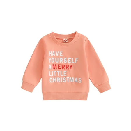 

Meihuid Toddler Christmas Sweatshirts Classic Long Sleeve Letter Print Tops