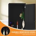 thumbnail image 5 of Homiflex Broom Closet Storage Cabinet, Wooden Garage Cabinet with Hooks and Shelf, Slim Utility Closet Broom Storage Cabinet for Cleaning Tool Mop, Black, 5 of 8