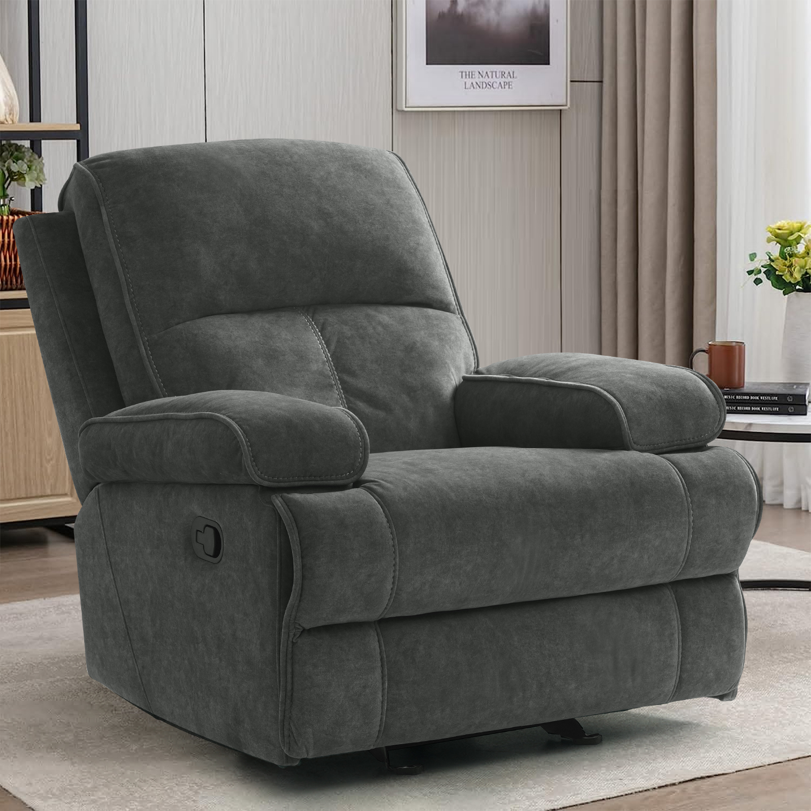 TEKAMON Oversized Rocker Recliner Chair for Adults Manual Recliner