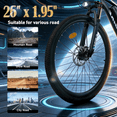 thumbnail image 3 of 749W Electric Bike, 26IN 20MPH 45Miles 7-Speed ebike with 36V 12ah 432Wh Battery ,High level of appearance and high performance e bicycle with UL 2849, 3 of 8