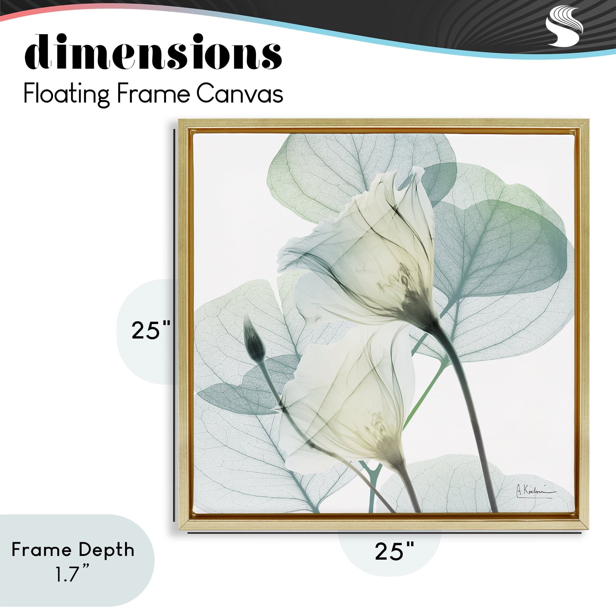 Stupell Industries Divine Fate Petals Gold Framed Floater Canvas Wall Art, design by Albert Koetsier