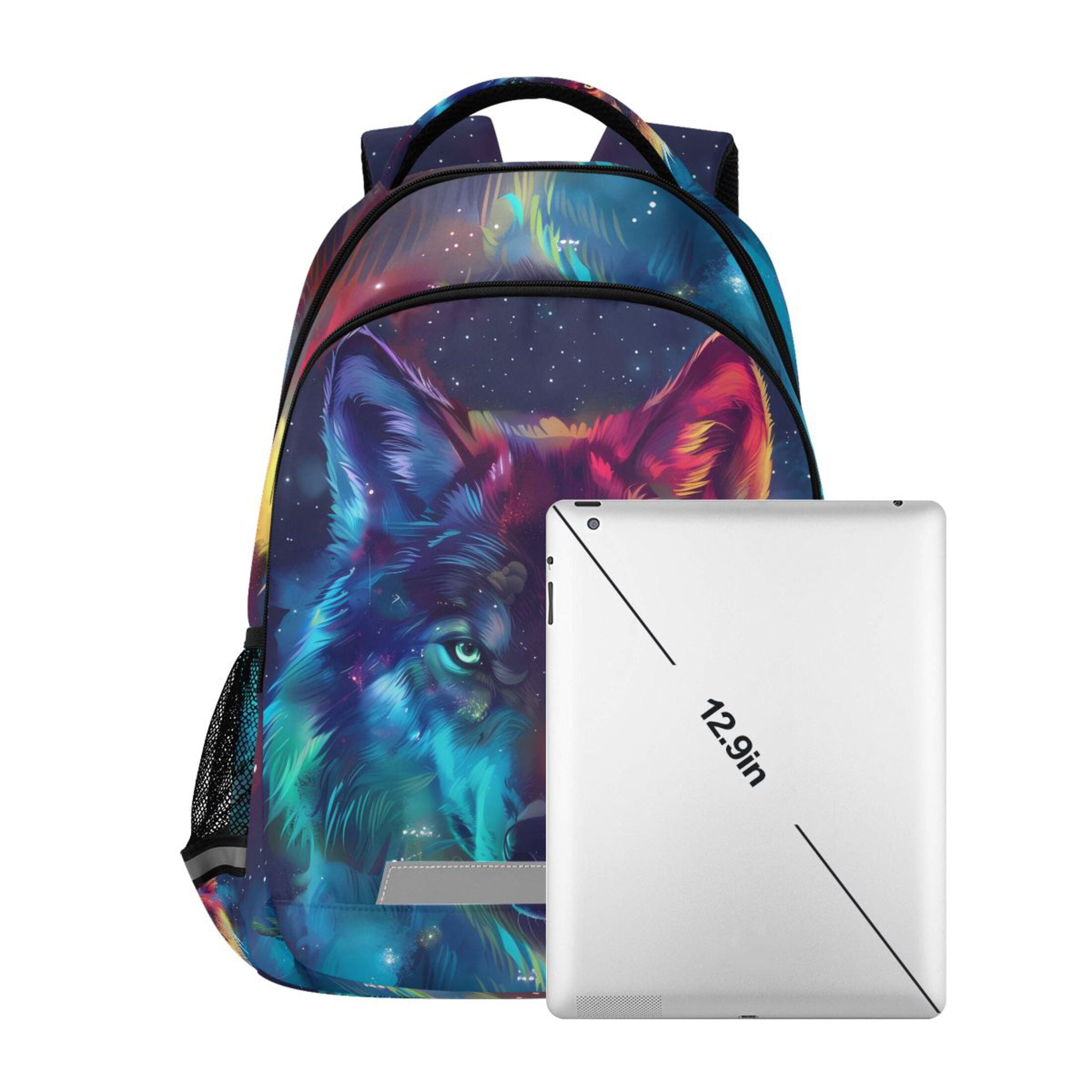 ALAZA Galaxy Wolf Head Backpack Elementary School Bag Bookbag
