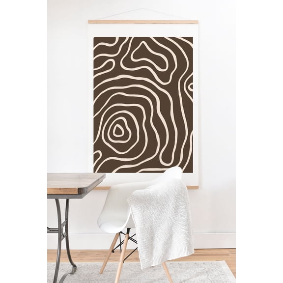 Society6 Brown Topographic Map by Alisa Galitsyna Art Print & Hanger