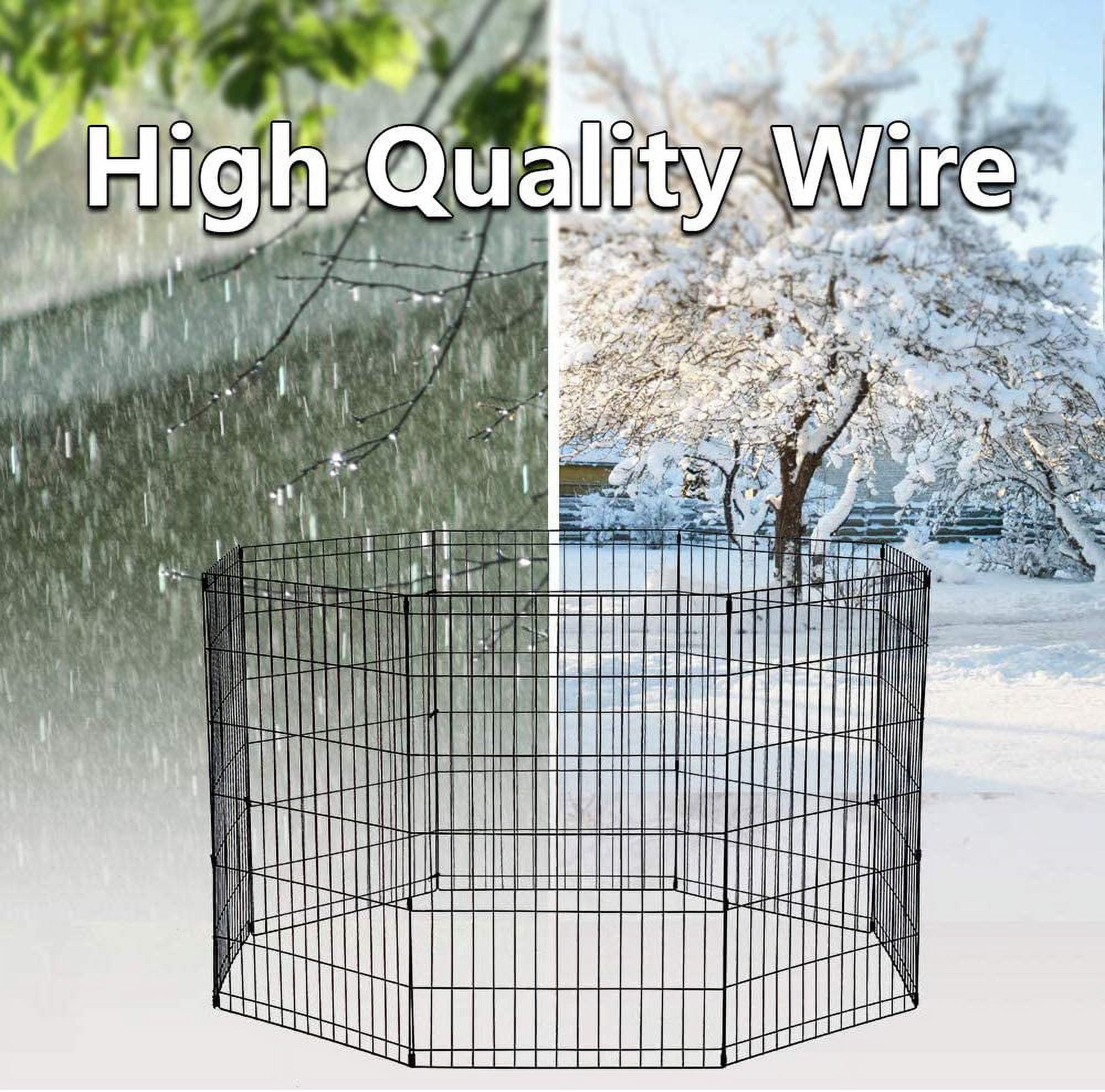 30 inch Puppy Playpen for Medium Dogs, Dog Playpens for the HouseDog Fence Outdoor,Portable Foldable Dog Outdoor Playpen Metal Wire Pet Exercise Pen Fence Enclosure for Cats,Dogs,Rabbits