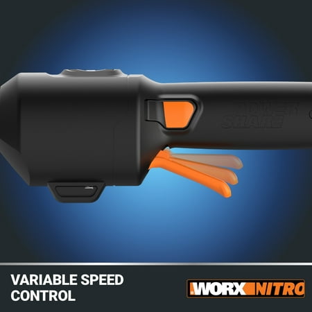 WORX - Nitro 40V 15" Cordless Straight Shaft Grass Trimmer (2 x 4.0 Ah Batteries & 1 x Charger) - Black