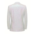 thumbnail image 3 of KeShDi Mens Jackets Men's Sequined Top Solid Color Suit Dress Fashionable Men's Jacket Men's Suit Jacket White 2X, 3 of 8
